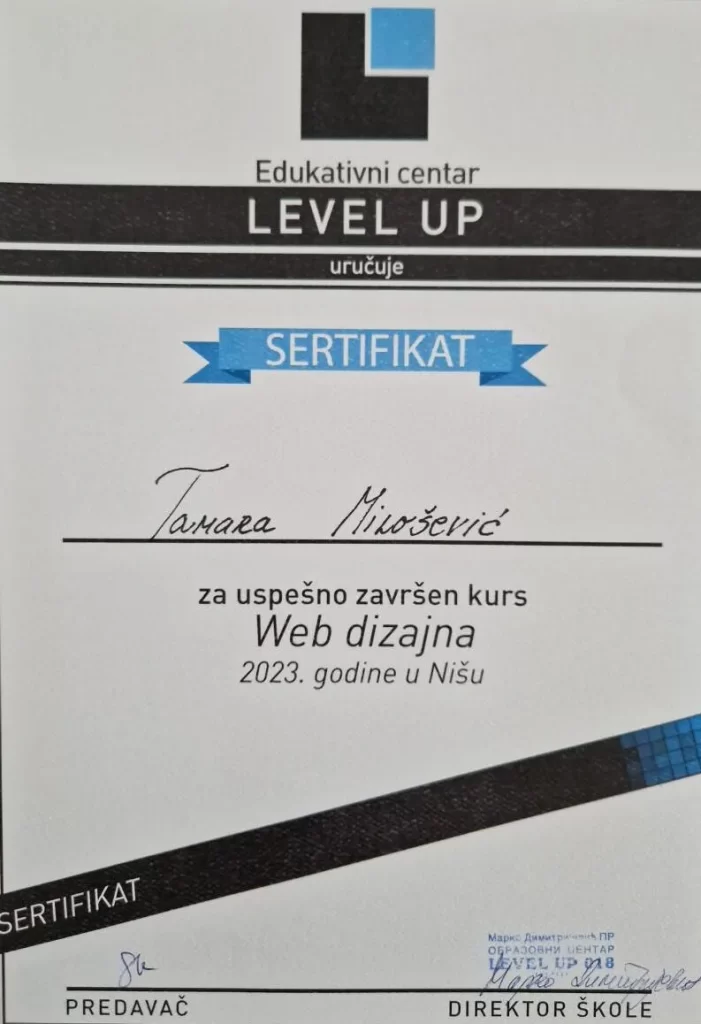WEB DESIGN CERTIFICATE